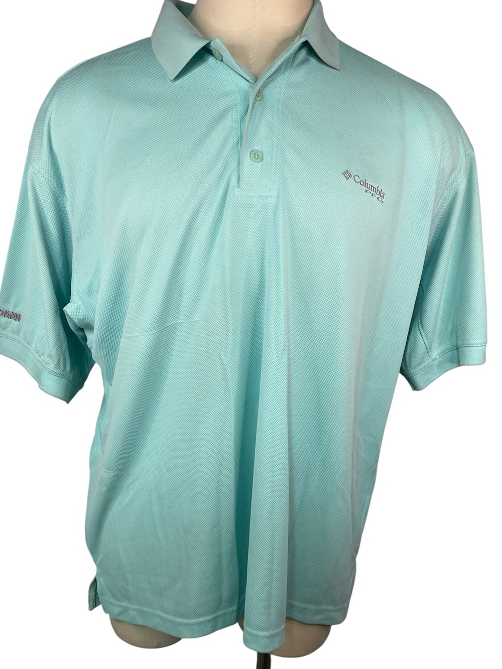 Columbia PFG Short Sleeve Polo Shirt - Aqua Men’s XL